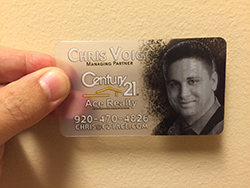 real estate frosted plastic business card