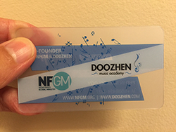 music frosted plastic business card