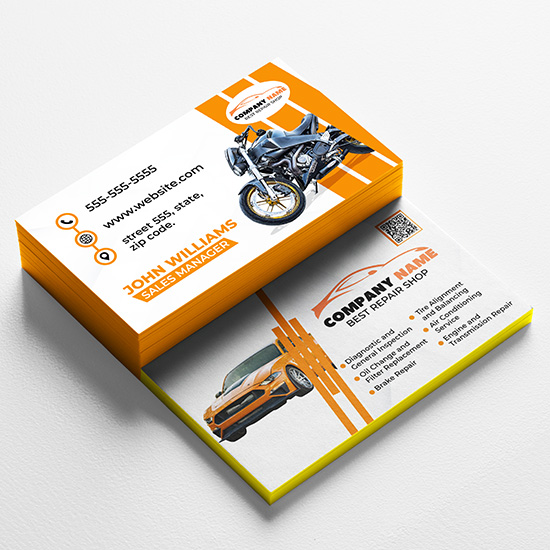 Auto Mechanic & Repair Painted Edge Business Cards