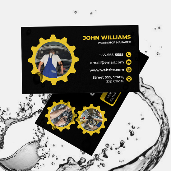 Auto Mechanic & Repair Waterproof Business Cards