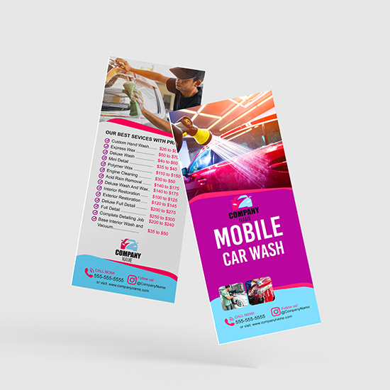 Automotive Detailing & Car Wash Rack Cards