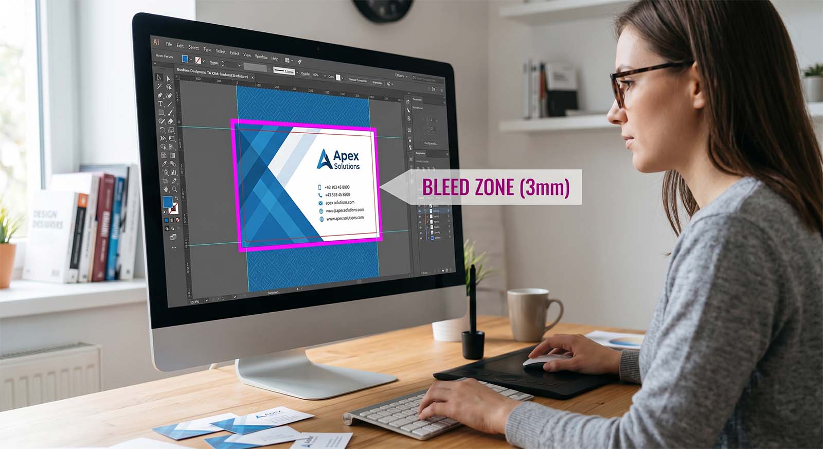 Illustration representing canvas layout cutting guides