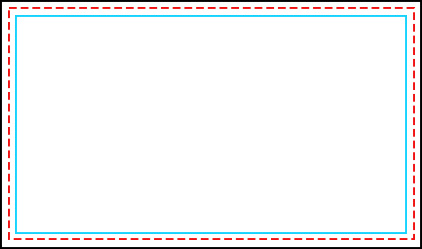 Business card size diagram showing bleed, trim, and safety area