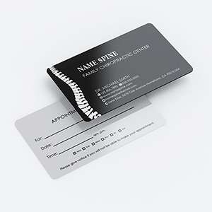 Chiropractic's Office White Plastic Business Cards