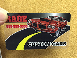 clear plastic business card with auto design