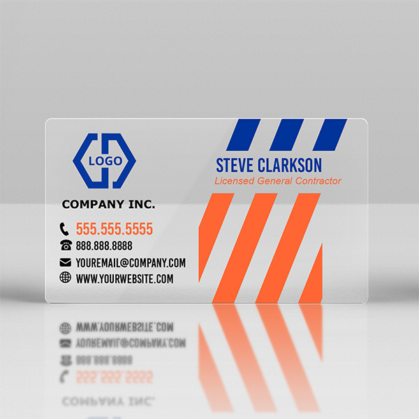 construction and trades Plastic Business Cards