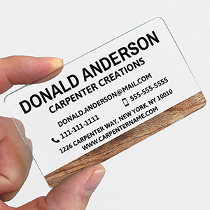 Contractor Clear Plastic Business Cards