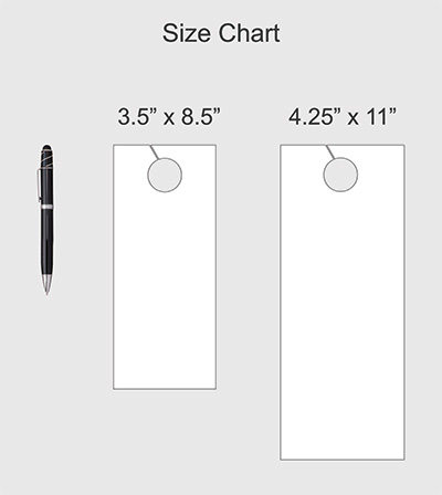 Door Hanger dimension and size comparisons