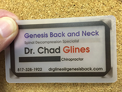 medical frosted plastic business card
