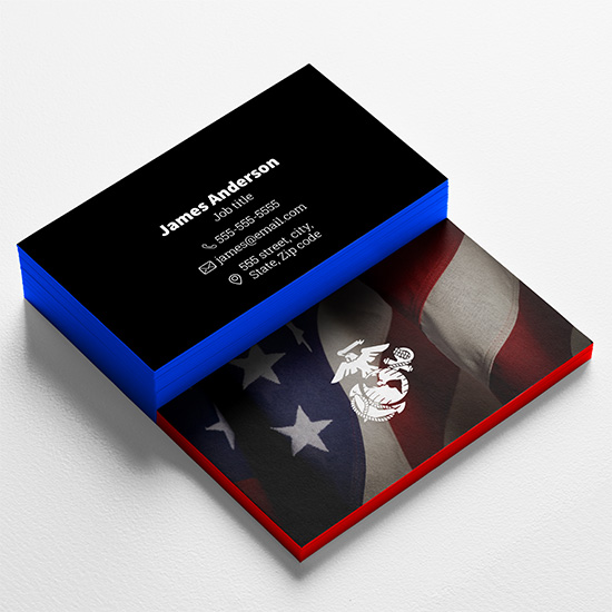 Military Painted Edge Business Cards