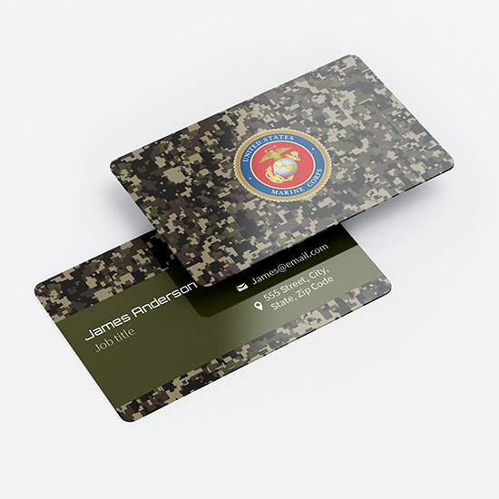 Military White Plastic Business Cards