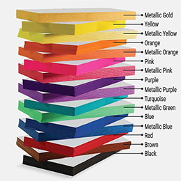 Painted edge color options for business cards