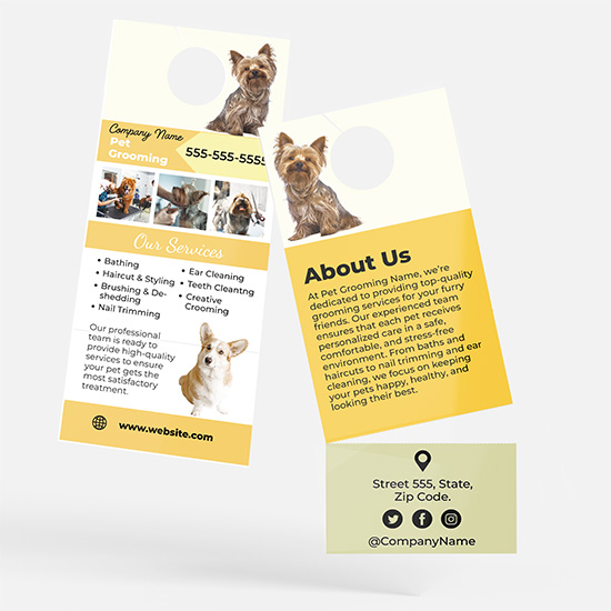 Pet Grooming Door Hangers