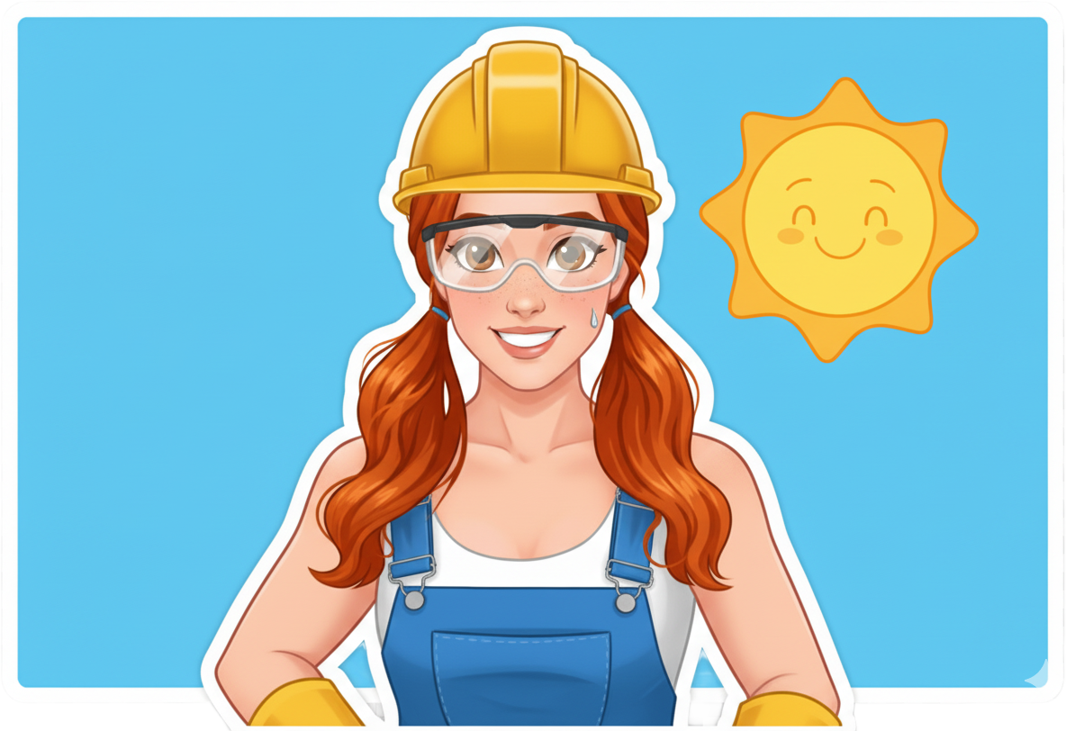 sticker of Rudy on a hot summer day