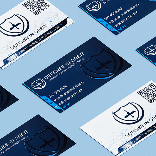 Various styles of standard business cards