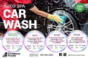 Auto Detailing & Car Wash Postcard 1a 4x6