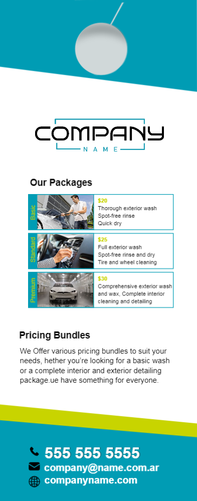 Auto Detailing & Car Wash Door Hanger 4a 4.25x11