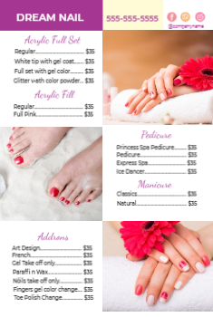 Nail Salon Postcard 5b 4x6