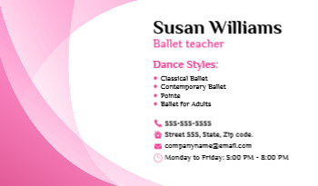 Dance Business Card 4