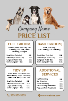 Pet Grooming Postcard 1 4x6