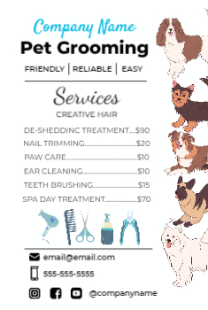 Pet Grooming Postcard 2 4x6