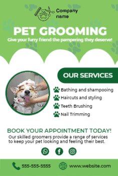 Pet Grooming Postcard 5 4x6