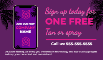 Tanning Salon Business Card 1