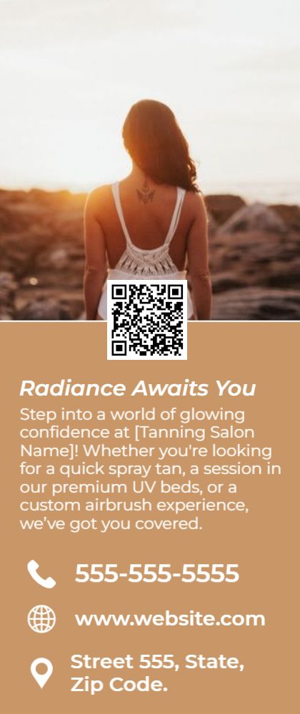 Tanning Salon Rack Card 2 3.5x8.5