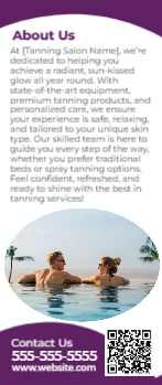 Tanning Salon Rack Card 3 3.5x8.5