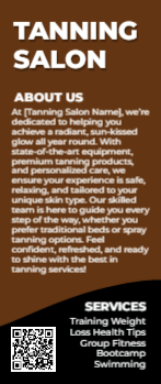 Tanning Salon Rack Card 4 3.5x8.5