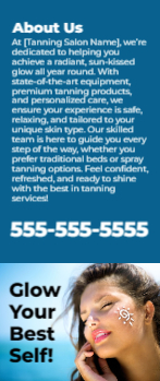 Tanning Salon Rack Card 5 3.5x8.5
