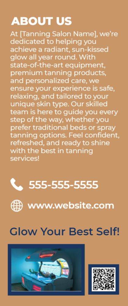 Tanning Salon Rack Card 6 3.5x8.5