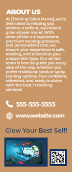 Tanning Salon Rack Card 6 3.5x8.5