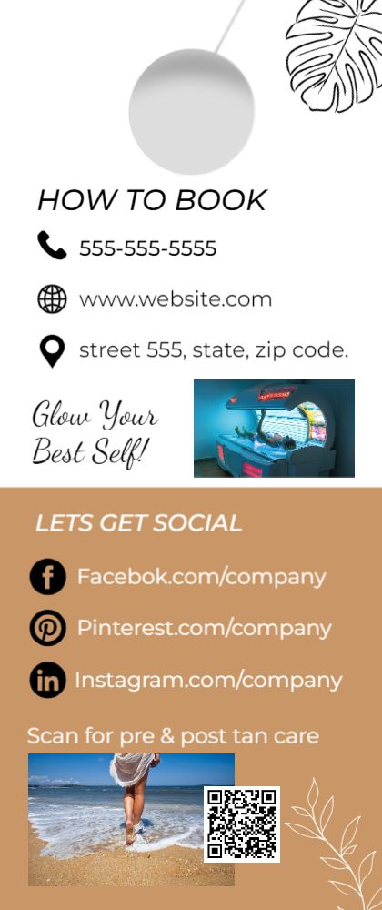 Tanning Salon Door Hanger 1 3.5x8.5