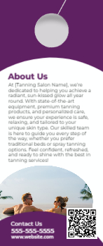 Tanning Salon Door Hanger 3 3.5x8.5