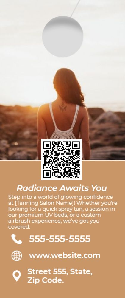 Tanning Salon Door Hanger 2 3.5x8.5