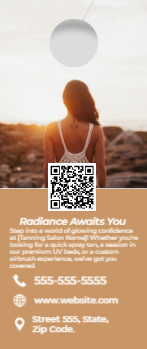 Tanning Salon Door Hanger 2 3.5x8.5