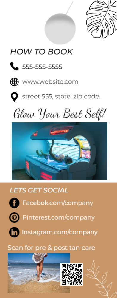 Tanning Salon Door Hanger 1b 4.25x11