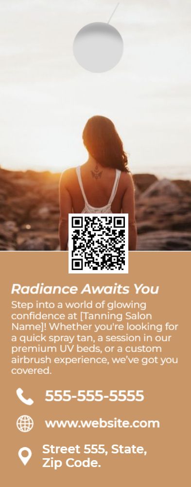 Tanning Salon Door Hanger 2b 4.25x11