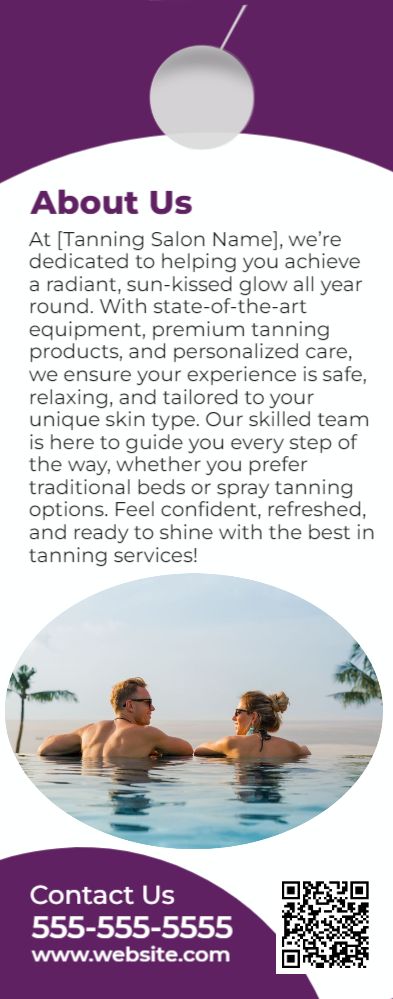 Tanning Salon Door Hanger 3b 4.25x11