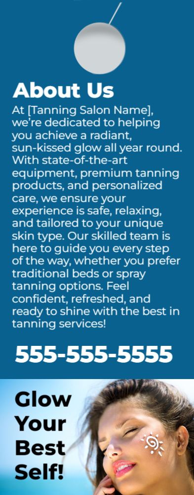 Tanning Salon Door Hanger 5b 4.25x11