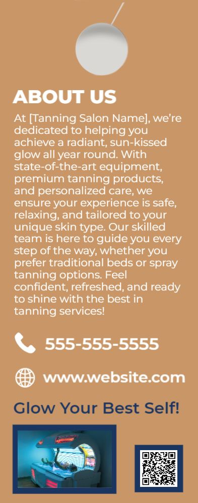 Tanning Salon Door Hanger 6b 4.25x11