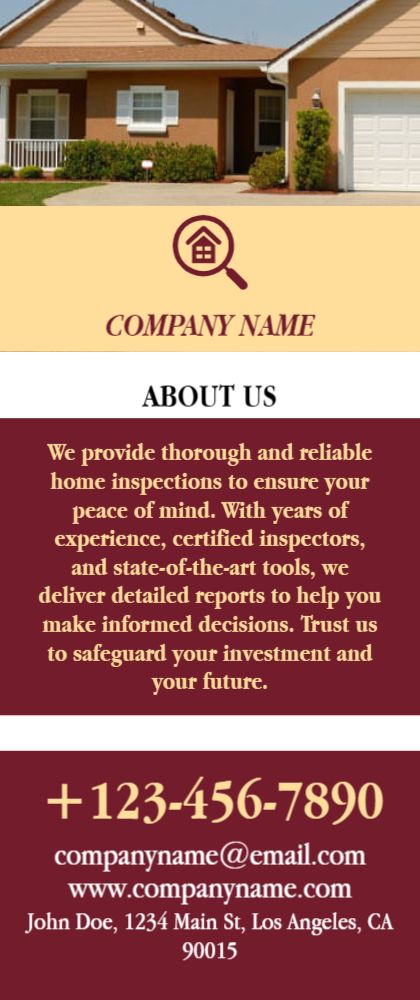 Home Inspection Rack Card 1 3.5x8.5