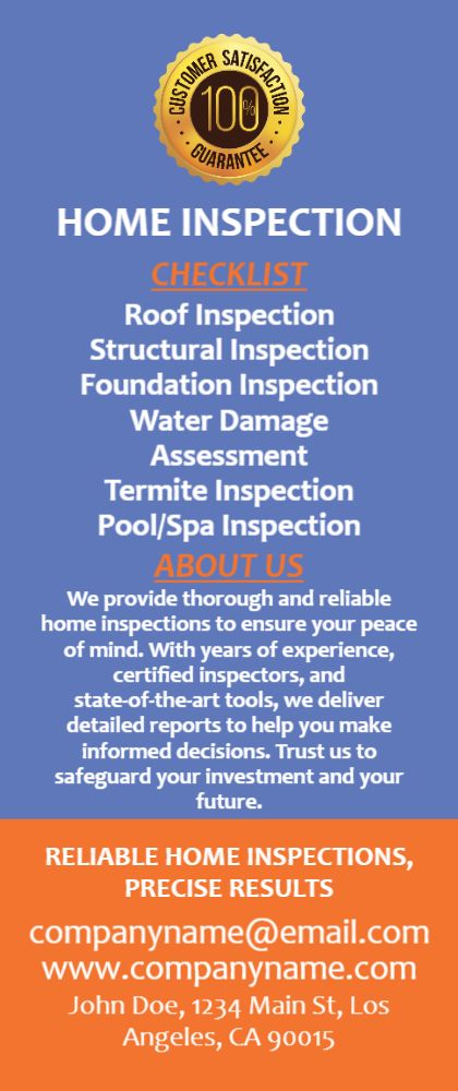 Home Inspection Rack Card 3 3.5x8.5