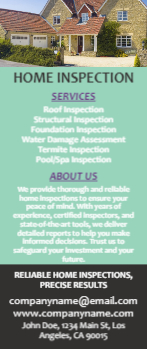 Home Inspection Rack Card 4 3.5x8.5