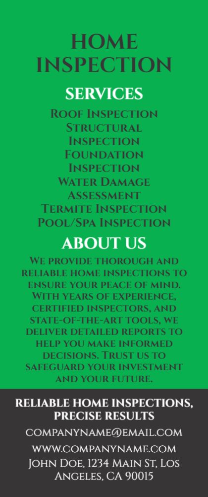 Home Inspection Rack Card 5 3.5x8.5