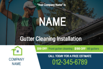 Gutter Cleaning Installation Postcard 3 4x6