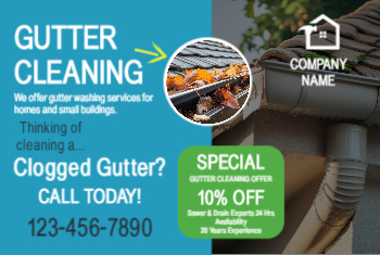 Gutter Cleaning Installation Postcard 4 4x6