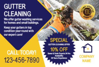 Gutter Cleaning Installation Postcard 5 4x6