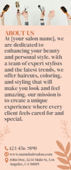 Hair Salon Rack Card 2 3.5x8.5